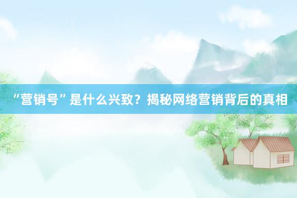 “营销号”是什么兴致？揭秘网络营销背后的真相